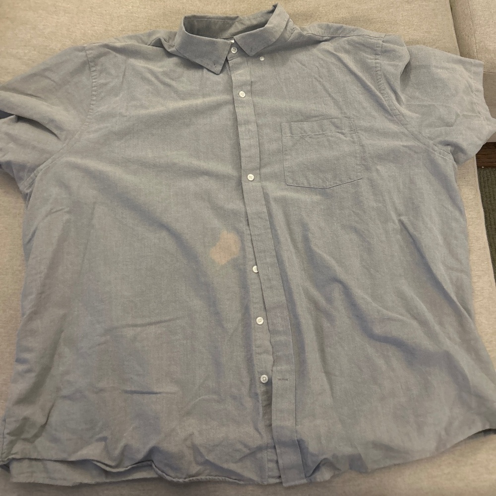 grey 3xl short sleeve button up